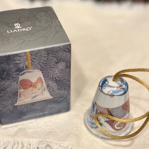 Lladro White and Gold Porcelain Bell